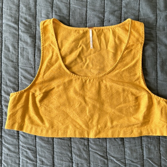 Free People Marizta two piece set yellow linen EUC - Picture 3 of 5